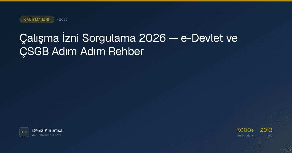 Çalışma İzni Sorgulama 2026 — e-Devlet ve ÇSGB Adım Adım Rehber