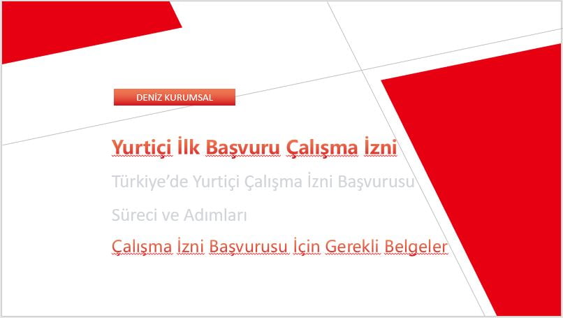 Türkiye'de yurtiçi çalışma izni başvurusu süreci ve adımları