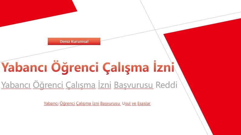 Yabancı Öğrenci Çalışma İzni Başvurusu Reddi
